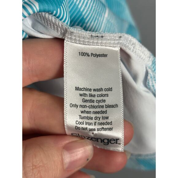 Slazenger XL Golf Sleeveless Polo‎ Top Blue/White
Leaf Print Zip Neck - Picture 4 of 5